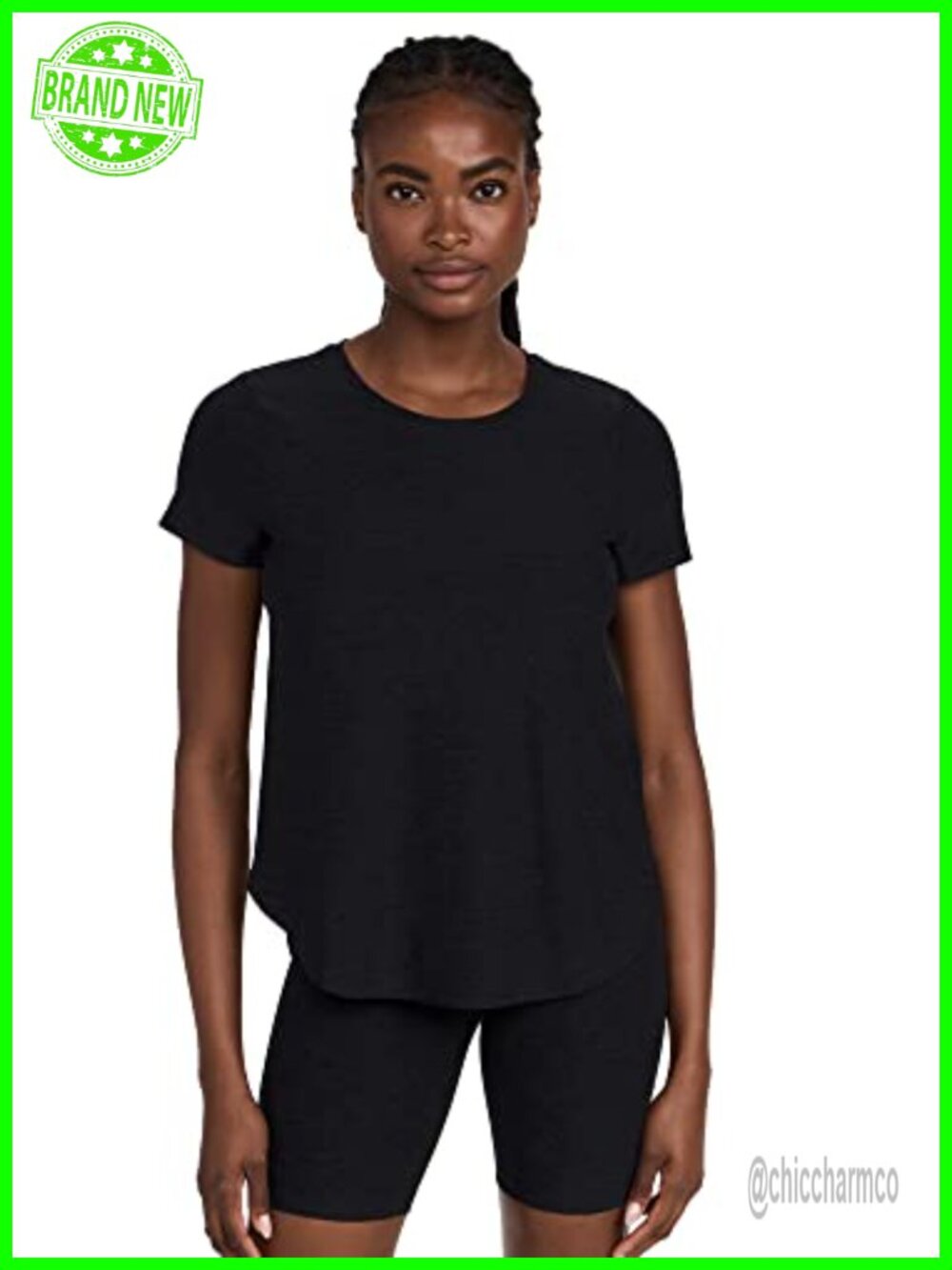 Featherweight Spacedye Relaxed Fit Short Sleeve Tunic Yoga Tee